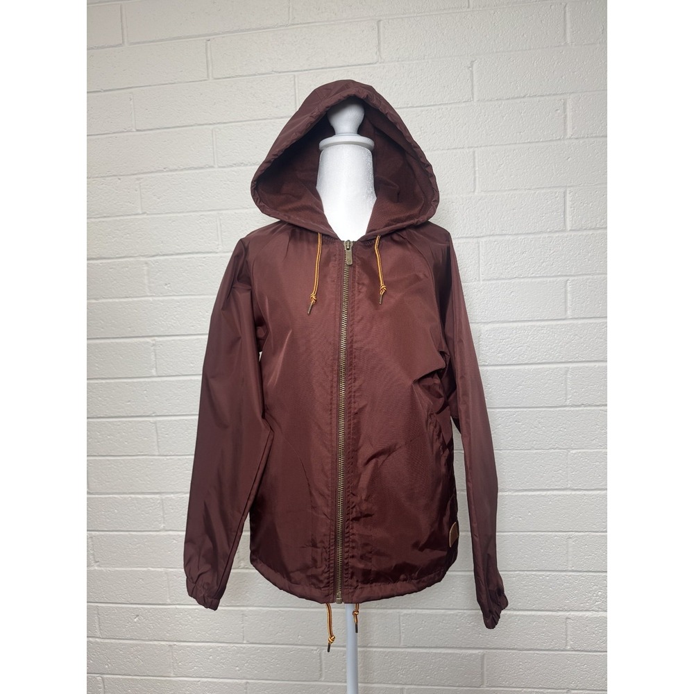 Brixton Maroon Hooded Bomber Jacket